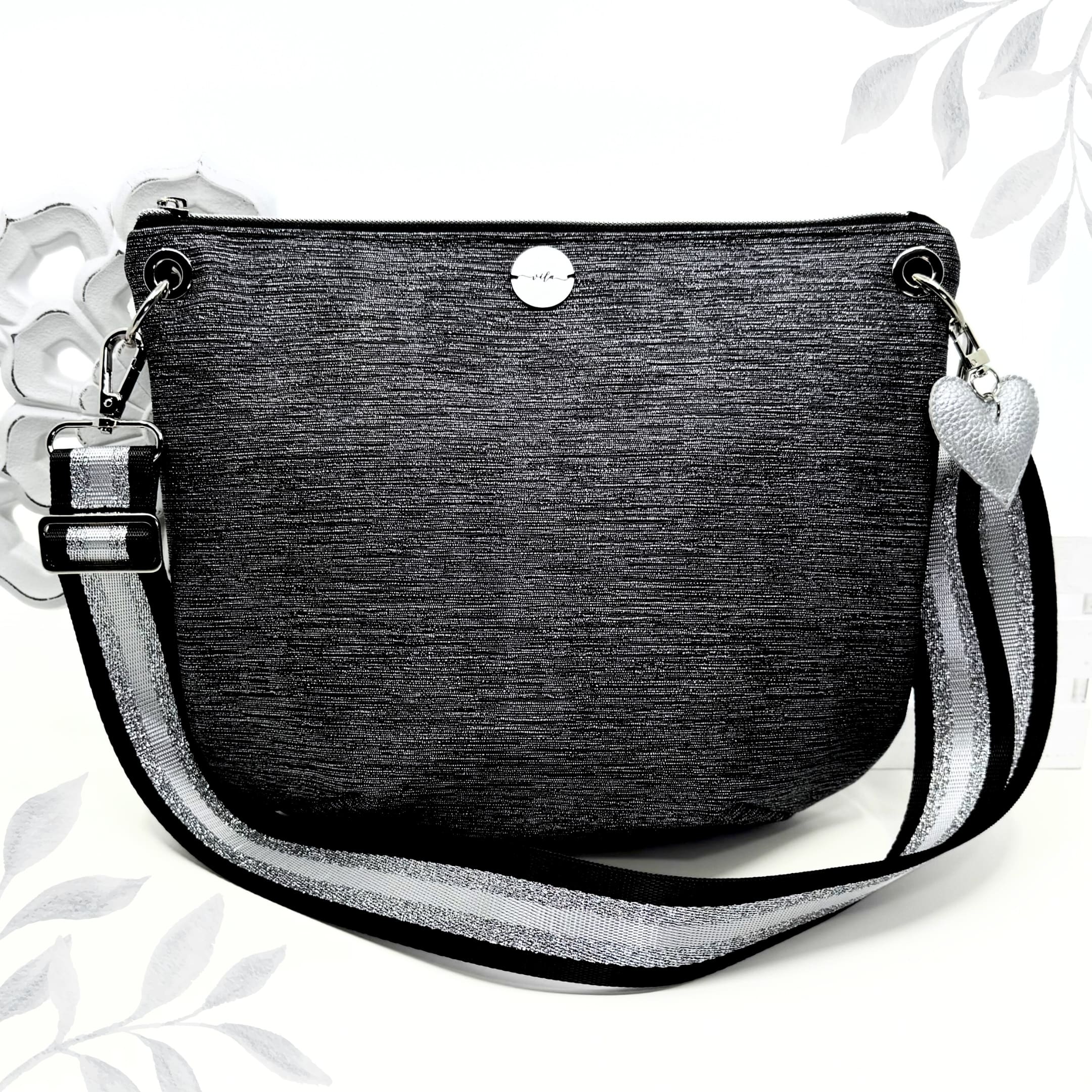 MALENA ♡ Črna NEčrna - srebrna ČRT'KA / NARAMNICA črte