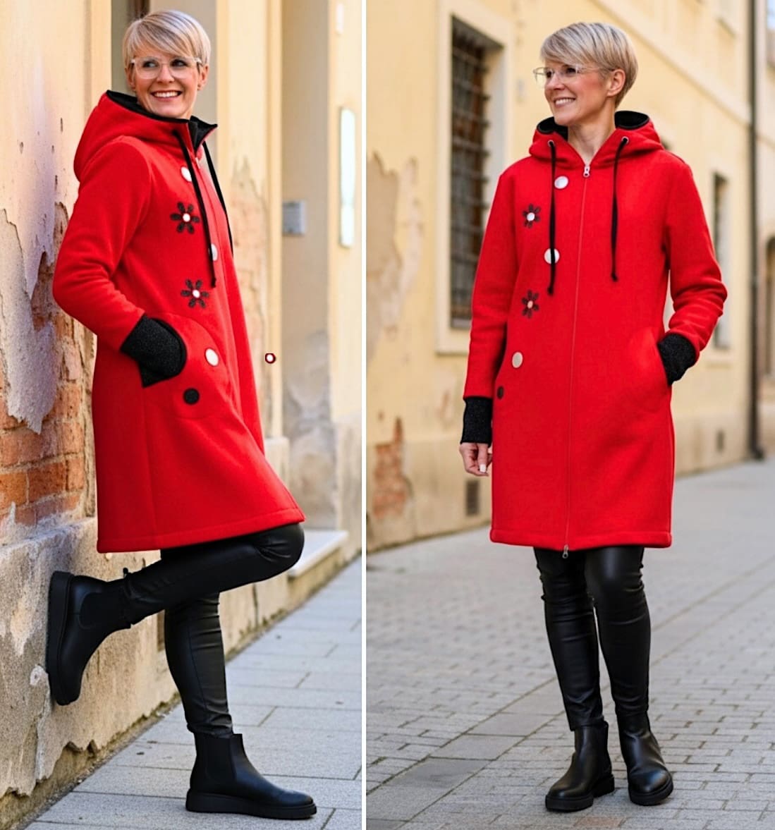 GlemStajl FLIS Hud.i PLAŠČEK ❁ ❤️ Srčno RDEČ - slika 4