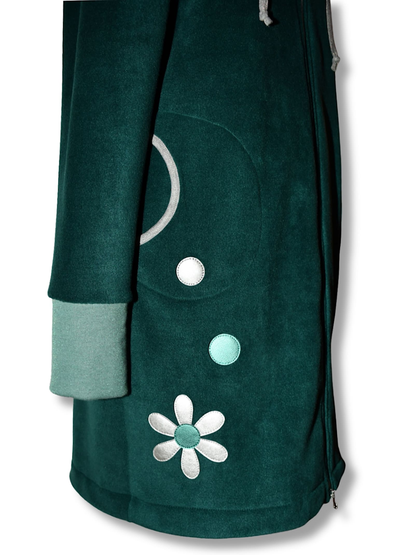 GlemStajl FLIS Hud.i PLAŠČEK ❁ SMARAGDNI SIJ - slika 8