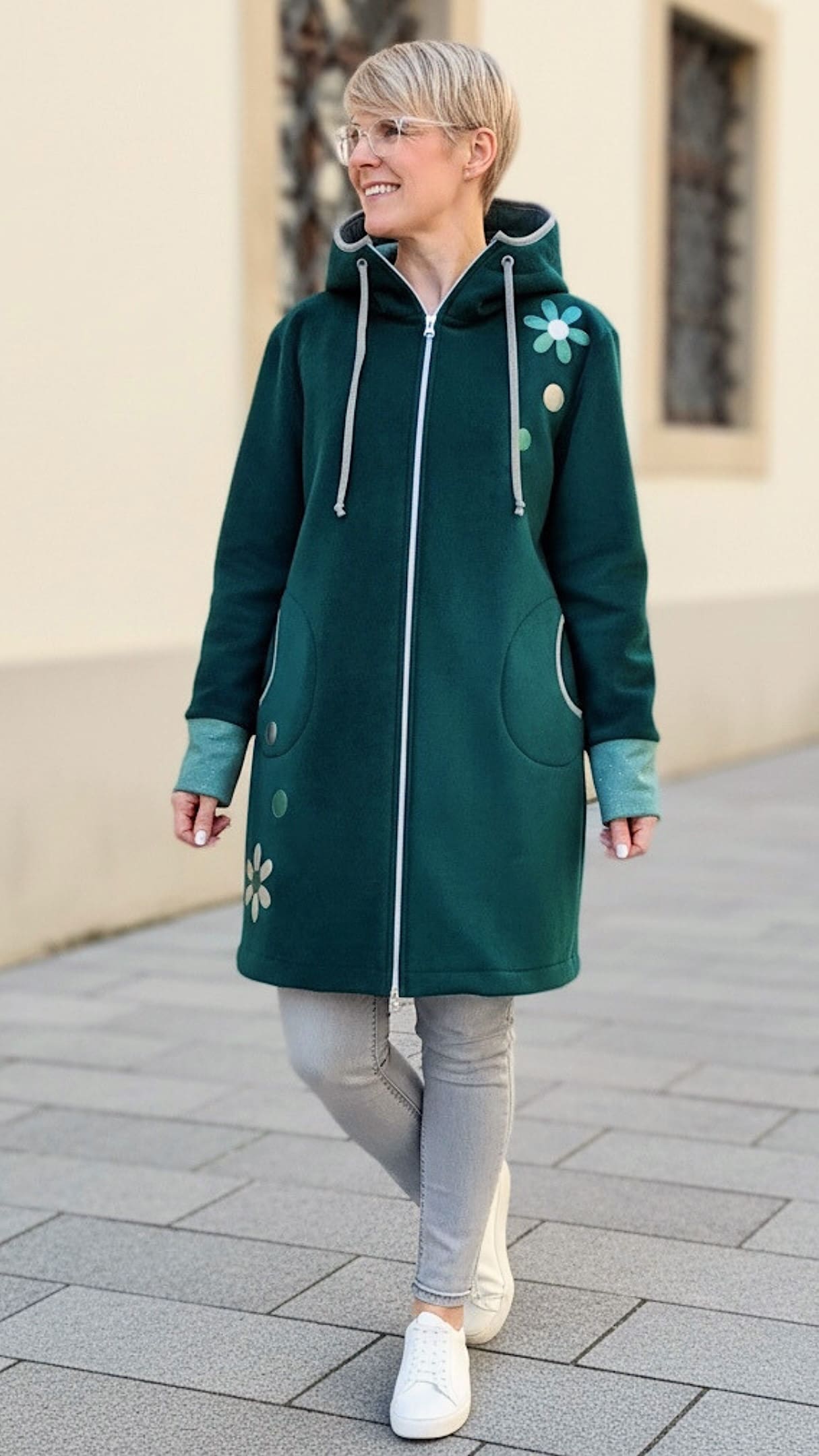 GlemStajl FLIS Hud.i PLAŠČEK ❁ SMARAGDNI SIJ - slika 11