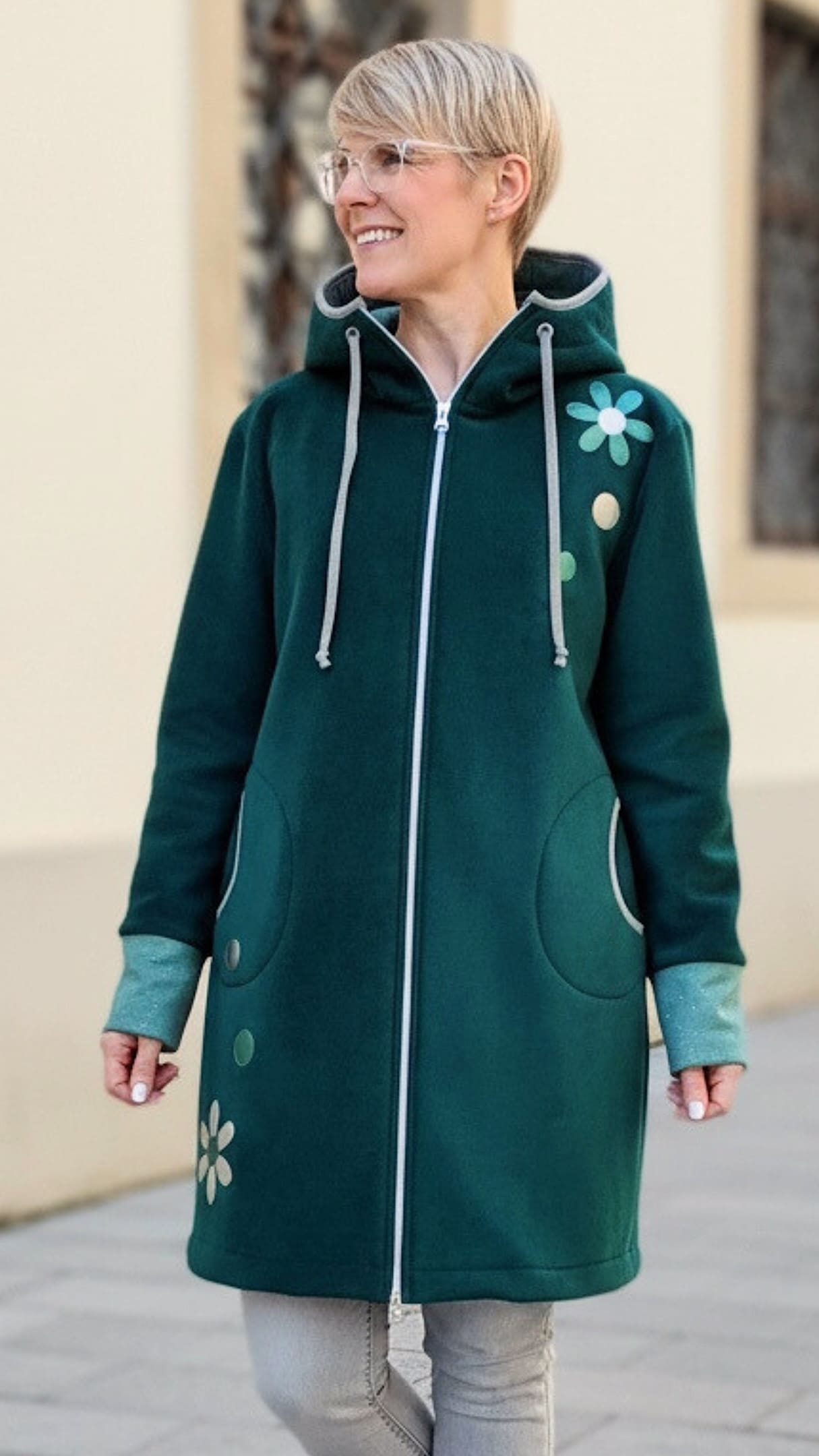 GlemStajl FLIS Hud.i PLAŠČEK ❁ SMARAGDNI SIJ - slika 12