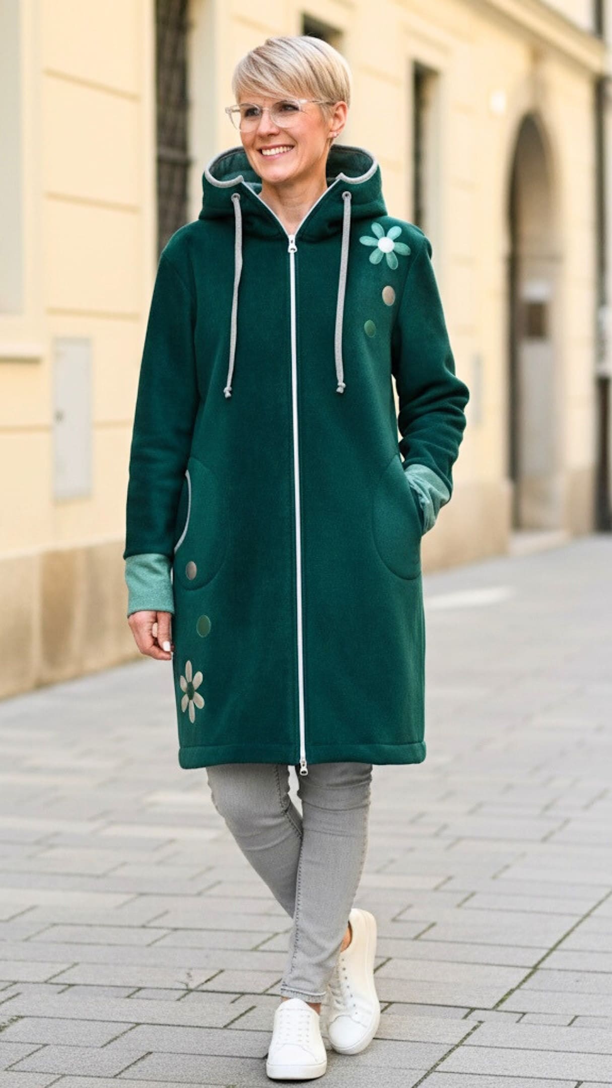 GlemStajl FLIS Hud.i PLAŠČEK ❁ SMARAGDNI SIJ - slika 9