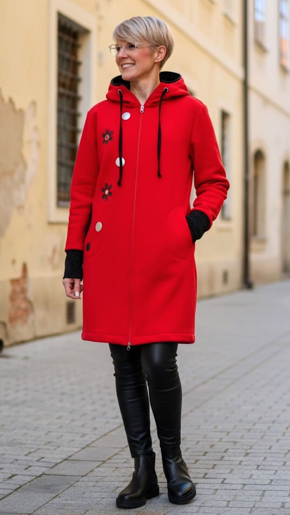 GlemStajl FLIS Hud.i PLAŠČEK ❁ ❤️ Srčno RDEČ - slika 8