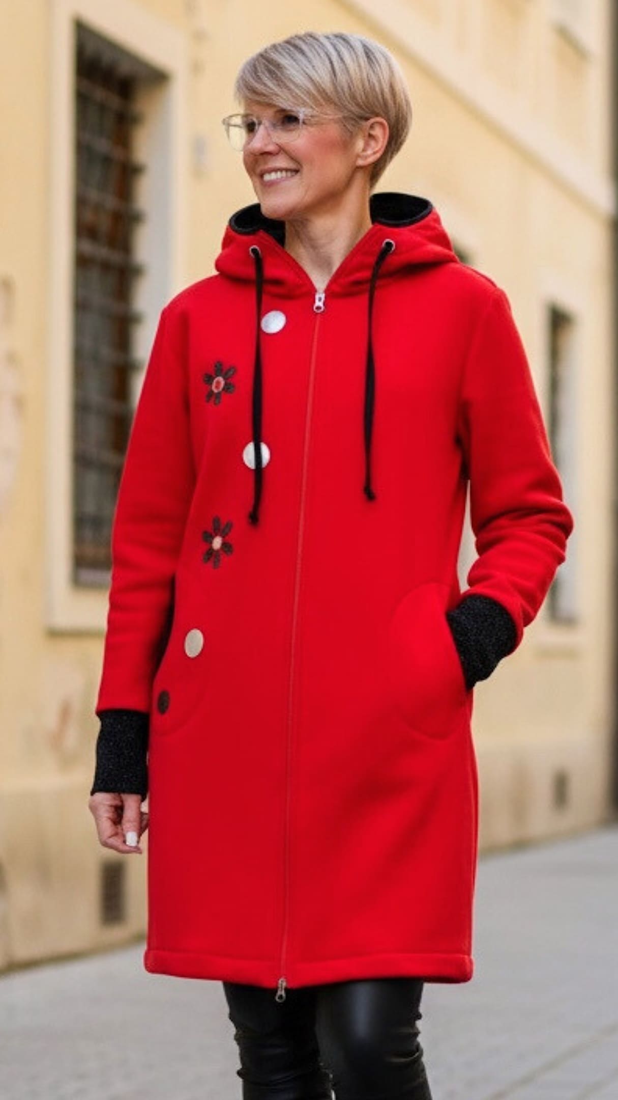 GlemStajl FLIS Hud.i PLAŠČEK ❁ ❤️ Srčno RDEČ - slika 6