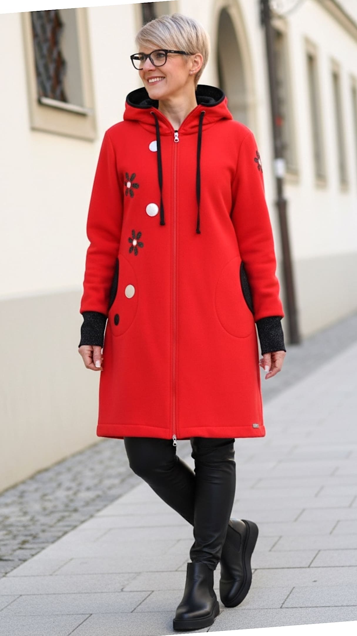 GlemStajl FLIS Hud.i PLAŠČEK ❁ ❤️ Srčno RDEČ - slika 7