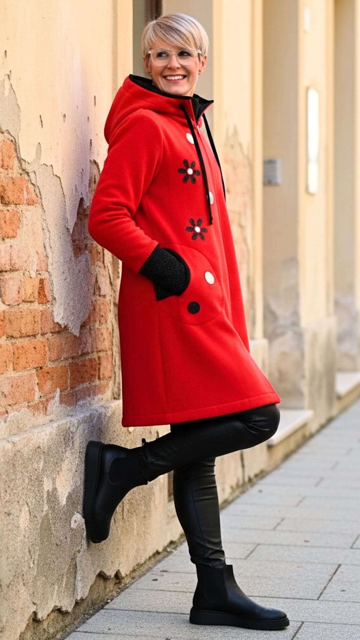 GlemStajl FLIS Hud.i PLAŠČEK ❁ ❤️ Srčno RDEČ - slika 2