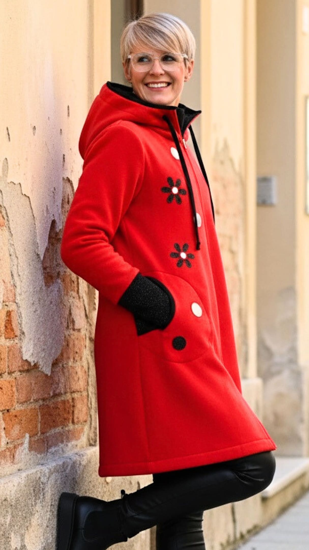 GlemStajl FLIS Hud.i PLAŠČEK ❁ ❤️ Srčno RDEČ - slika 3