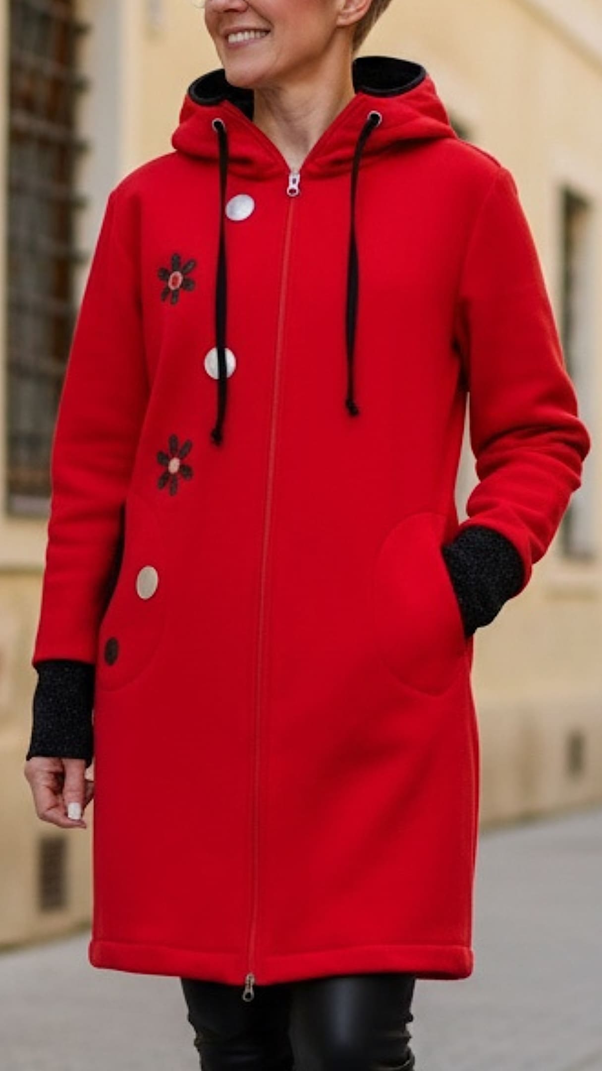 GlemStajl FLIS Hud.i PLAŠČEK ❁ ❤️ Srčno RDEČ - slika 5