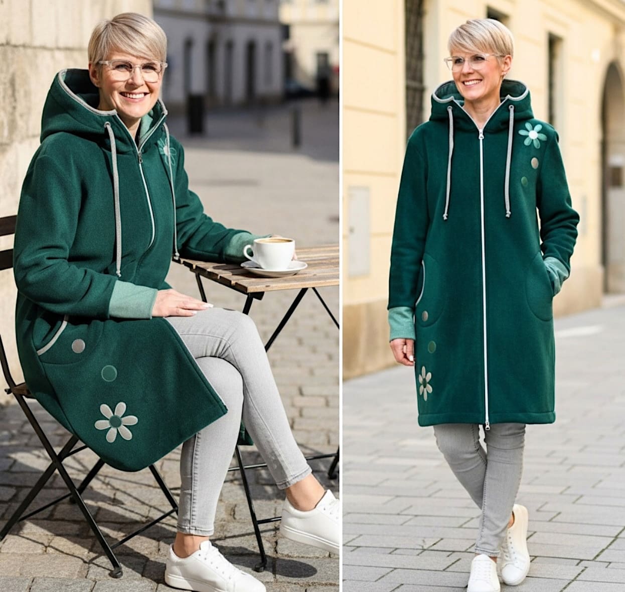 GlemStajl FLIS Hud.i PLAŠČEK ❁ SMARAGDNI SIJ - slika 4