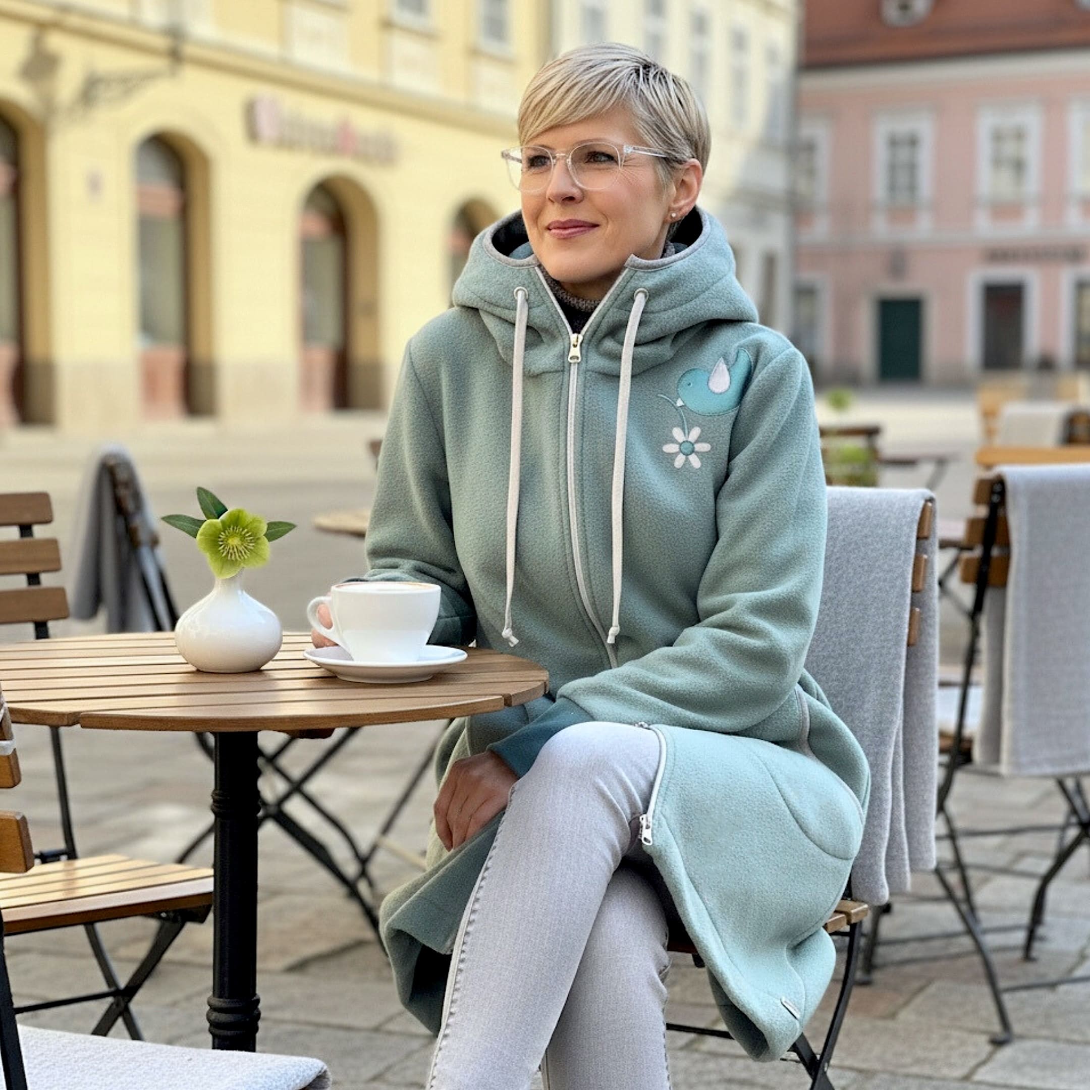 GlemStajl FLIS Hud.i PLAŠČEK ❁ MINT - ptiček Tonek - slika 5