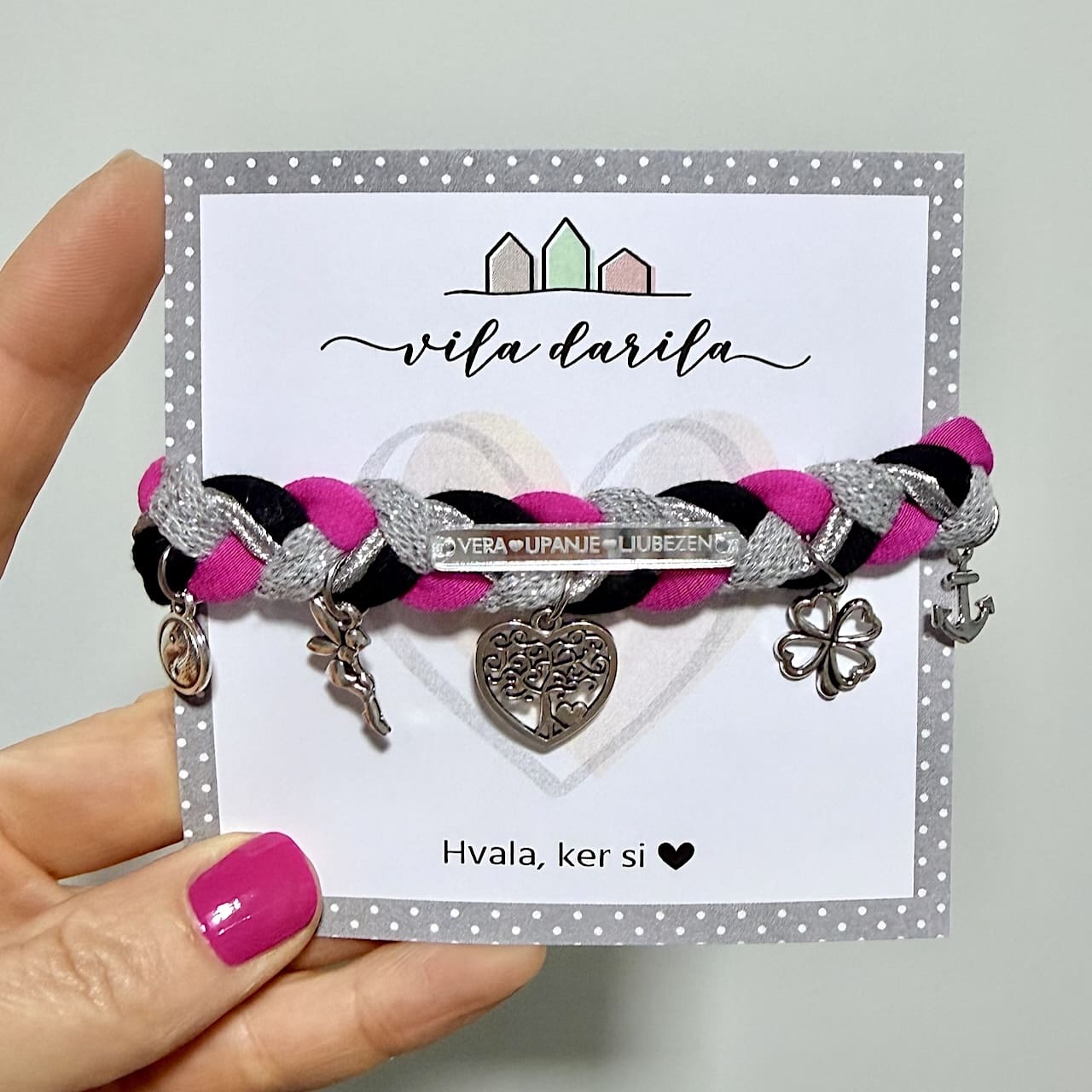 AMULET.ka KITKA PINKI.ca ♡ OBESKI & PLOŠČICA po izbiri